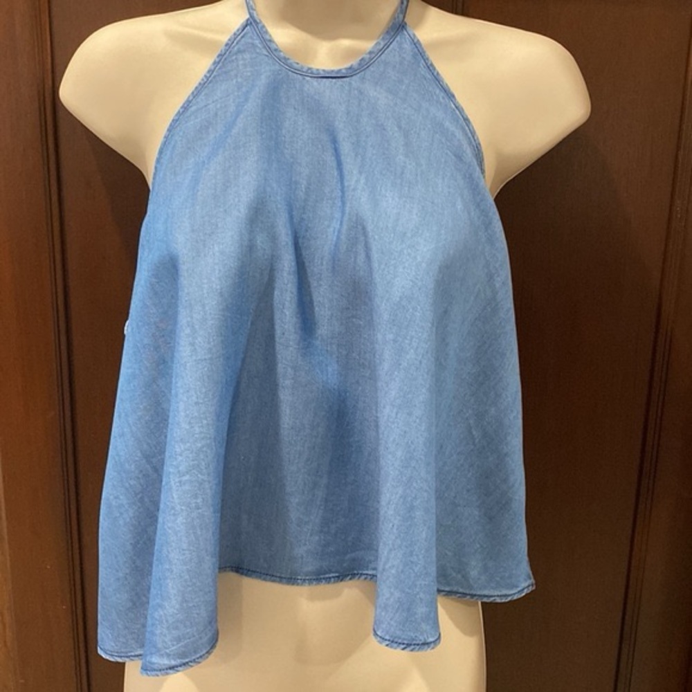 Zara Light Blue Halter Tank Top